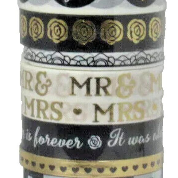 Wedding Craft Smart Washi Crafting Tape Embellishments Mr&Mrs Dress Love 10 Roll - Picture 1 of 8